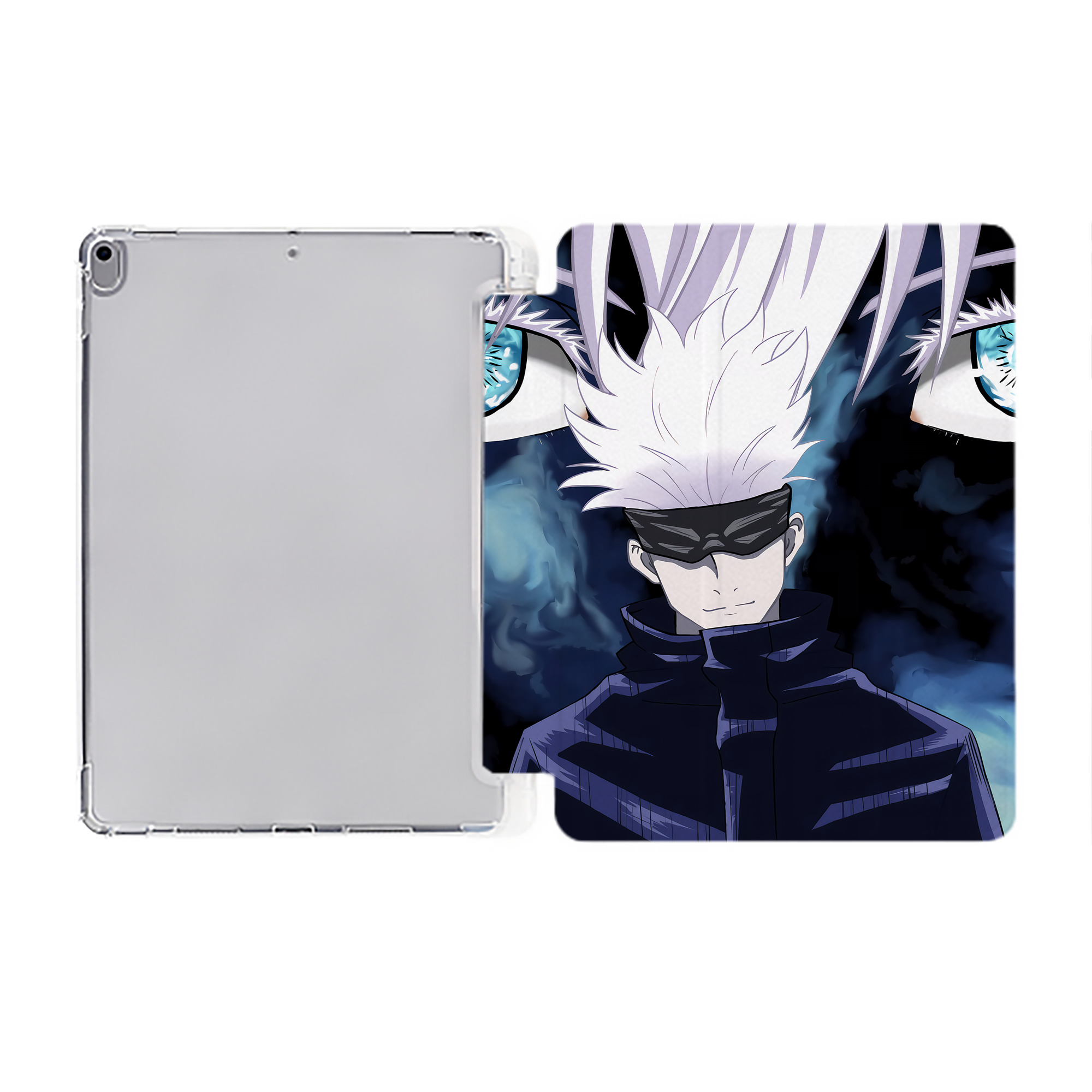 （画像用） 呪術廻戦 Jujutsu Kaisen IPad ケース ペン収納付き 三つ折りスタンド PUレザー×シリコン 対応機種9.5/10.5/10.9インチ
